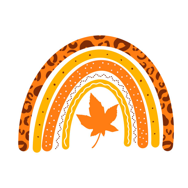 秋天的彩虹。可爱的剪纸艺术。矢量模板旗帜，海报，贺卡，传单，明信片，贴纸，衣服等图片下载