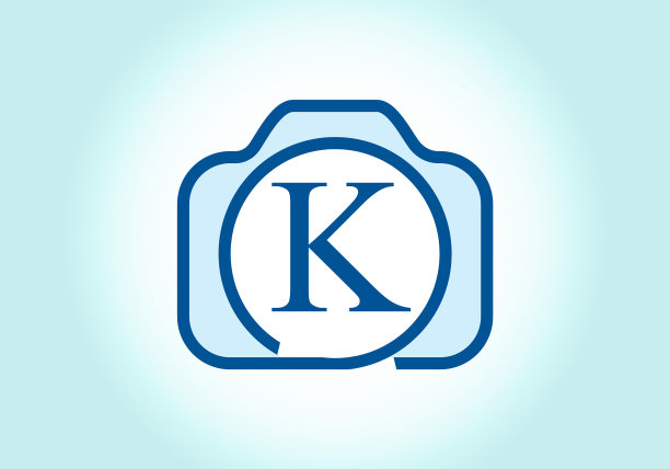 K字母的豪华字母与相机图片下载