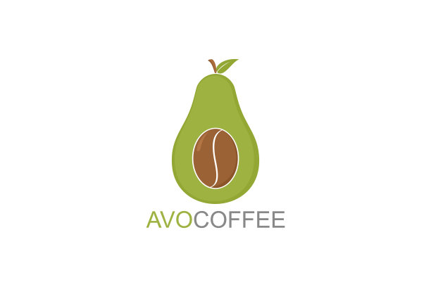 咖啡馆设计创意概念。咖啡和鳄梨。图片下载