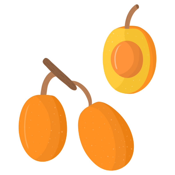 卡通插图与彩色西美尼亚水果。农业市场的产品。图片下载