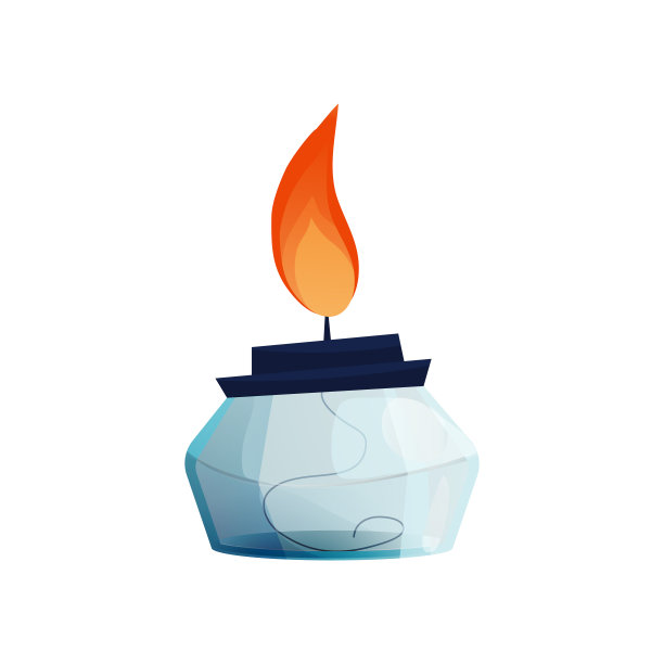 酒精酒精燃烧器卡通风格孤立在白色背景。科学、教育、化学设备。矢量图图片下载