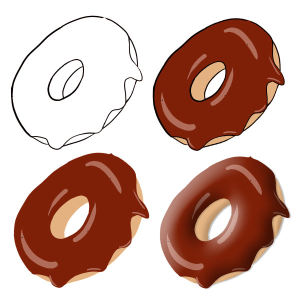 甜甜圈被孤立在白色的背上图片下载