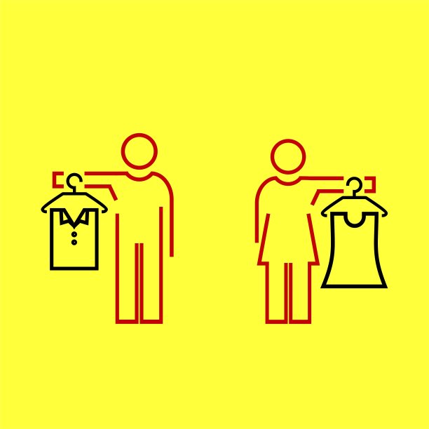 试衣间的迹象。更衣室图标。更衣室设计理念。图片下载