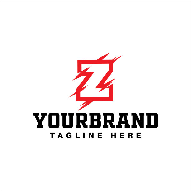 字母z标志设计与红色爪划痕图片下载