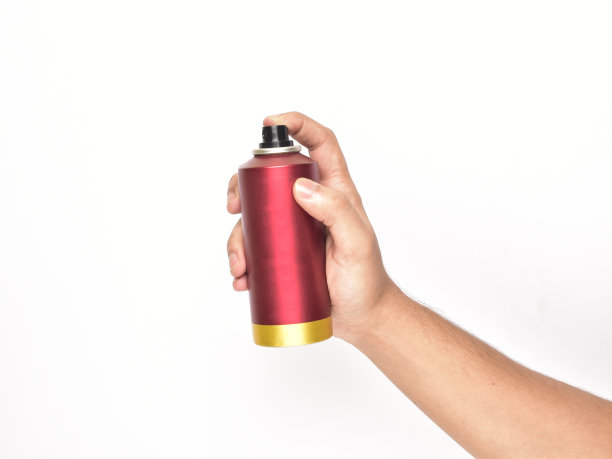 白色背景上，手拿香体露图片下载