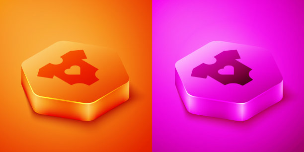 等距婴儿衣服图标孤立上的橙色和图片下载