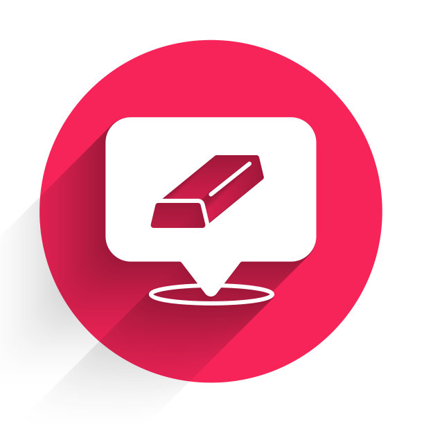 白色金条图标孤立与长阴影图片下载