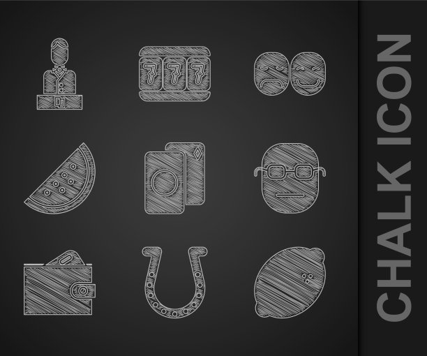 设置一副扑克牌马蹄铁赌场槽图片下载