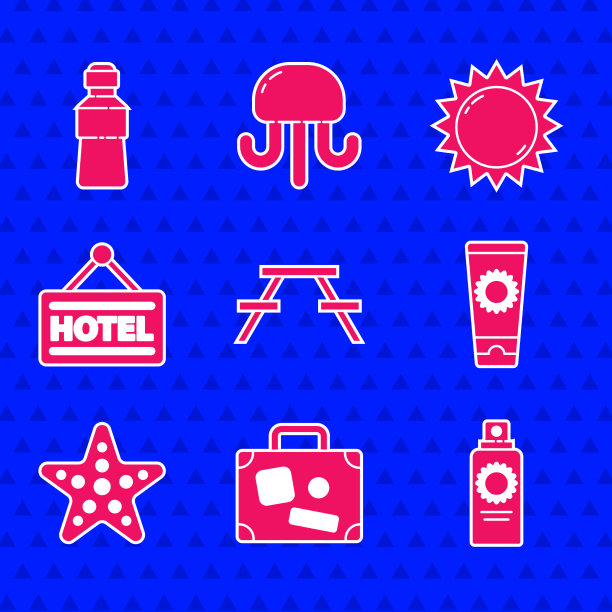 在野餐桌上放上长凳，手提箱，防晒霜图片下载