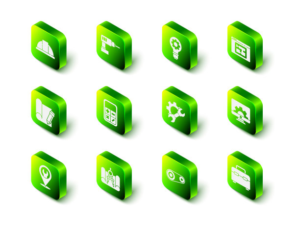 设置电钻、电灯泡及齿轮图片下载