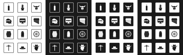 野牛头骨指针指向狂野西部砰嘣图片下载