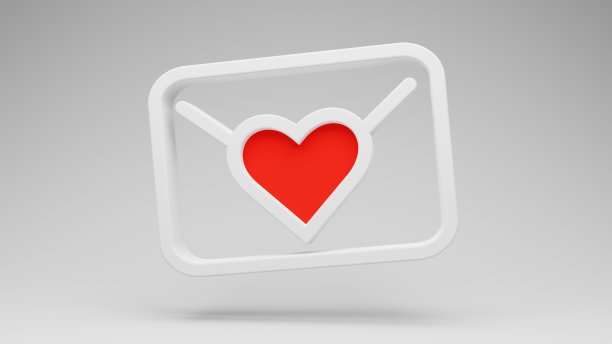 心形封条的信封。图片下载