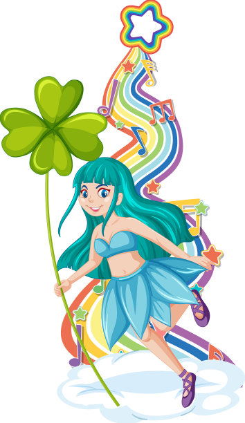 美丽的精灵卡通人物彩虹图片下载