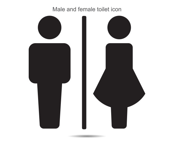 男和女厕所图标矢量插图的背景图片下载