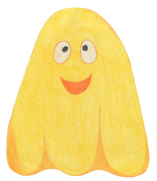 手绘万圣节鬼孤立在白色背景。图片下载