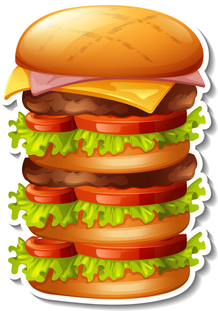 一大堆白色的汉堡贴纸图片下载