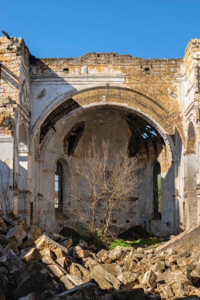 乌克兰敖德萨地区Kamenka村的天主教堂图片下载