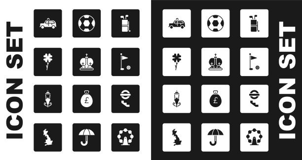 Set golf bag with clubs英国皇冠四叶图片下载