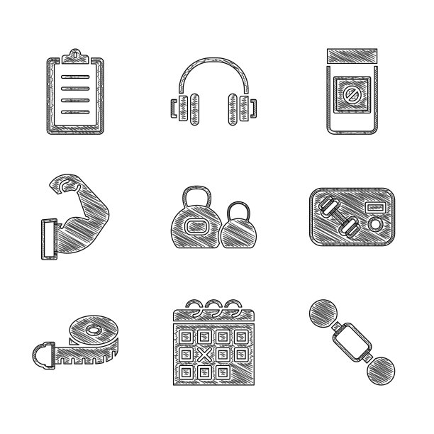 设置壶铃日历健身哑铃图片下载