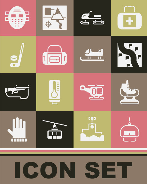 设置滑雪缆车溜冰路线位置雪地车图片下载