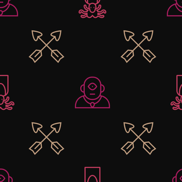 设置线美杜莎蛇发女怪交叉箭和独眼巨人图片下载