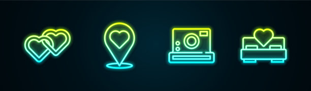 设线两颗心相连位置与心相连图片下载