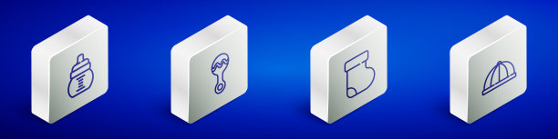 套等距线婴儿奶瓶摇铃婴儿玩具图片下载