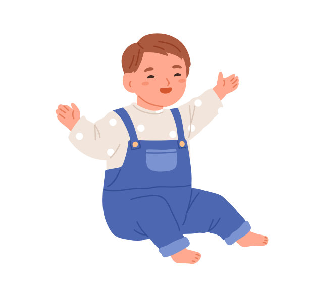 快乐的宝宝坐着，开心的笑着图片下载