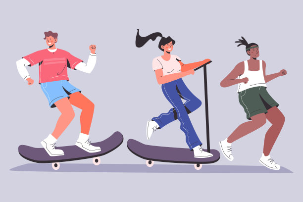 扁平化的人做户外活动图片下载