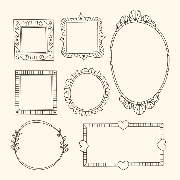 涂鸦框装饰集手绘风格图片下载