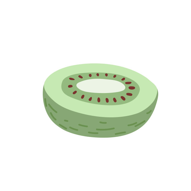 一半的奇异果，果肉和种子是绿色的图片下载