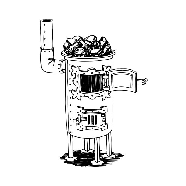 烧木装饰铁制桑拿炉石图片下载