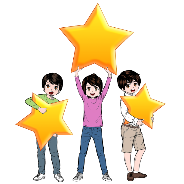 拿着五角星庆祝国庆的儿童图片下载