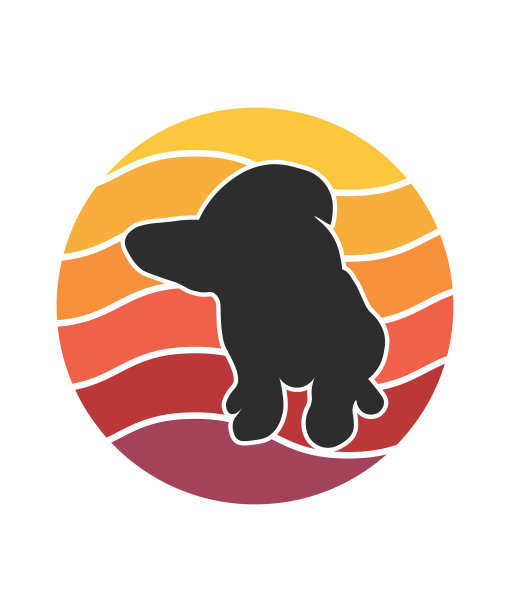 斗牛犬复古日落设计模板图片下载