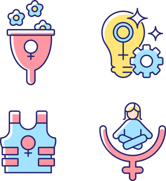 现代女权主义RGB颜色图标集图片下载