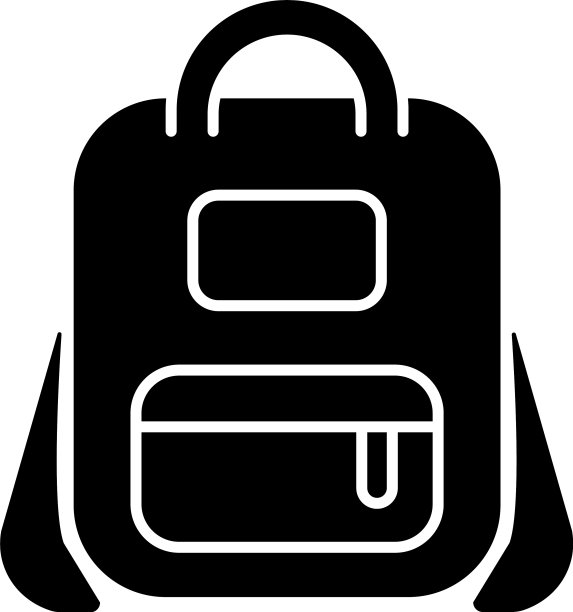 书包黑色字形图标图片下载
