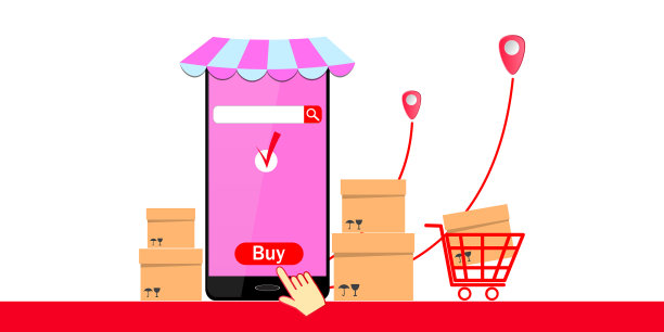 电子商务通过智能手机进行网上购物图片下载