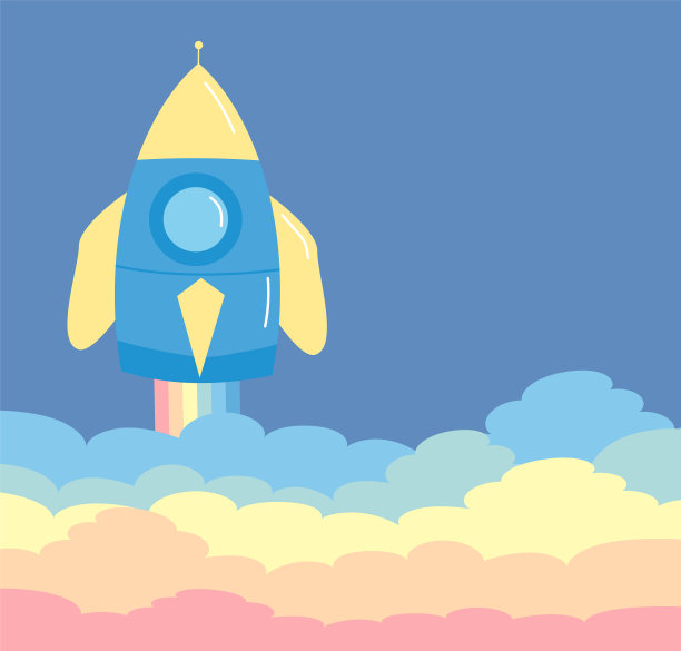 火箭飞船飞越云霄的概念图片下载