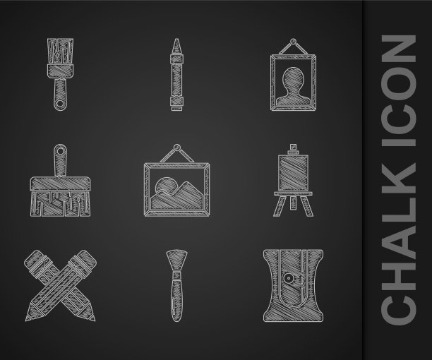 布景画风景画画笔铅笔图片下载