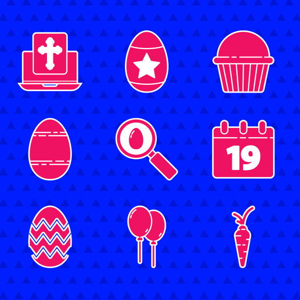 设置搜索和复活节彩蛋气球与丝带图片下载