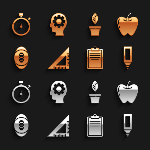 设置三角形尺子，苹果记号笔，铅笔，剪贴板图片下载