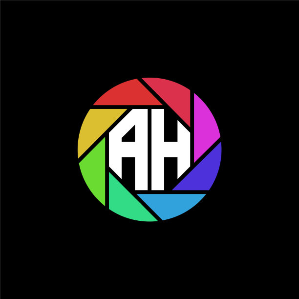 啊，字母组合的多边形彩虹图片下载