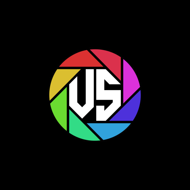 Vs字母组合多边形彩虹图片下载