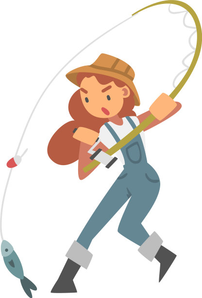 年轻女子角色穿着渔夫靴图片下载