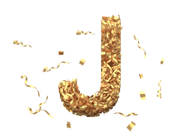 黄金纸屑字体。图片下载