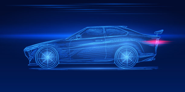 未来跑车霓虹灯概念发光图片下载