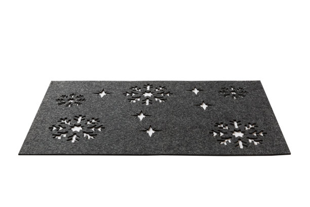 孤立的黑色圣诞餐垫的透视图。为您的设计腾出空间图片下载