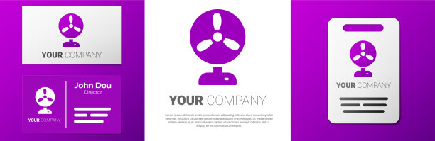 标志式电风扇图标隔离在白色上图片下载