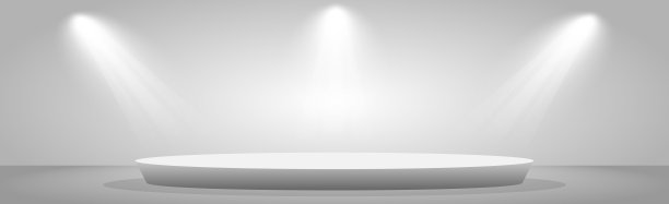 现实的圆形白色讲台在一个光工作室-向量图片下载