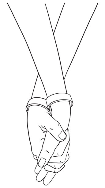 牵手情侣写生风格图片下载